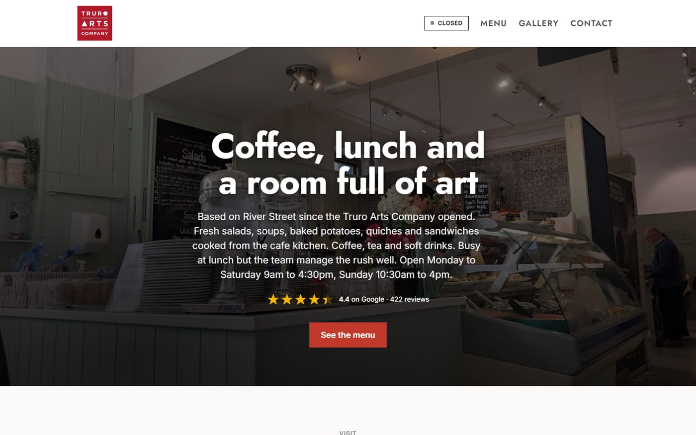 The Arts Cafe, Truro website