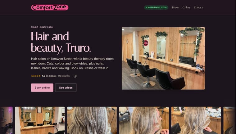 The Comfort Zone website
